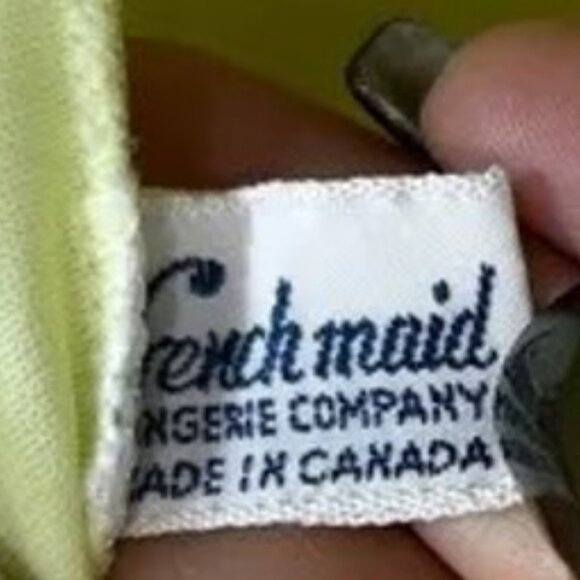 French Maid lime green vintage peignoir size S - Picture 8 of 11
